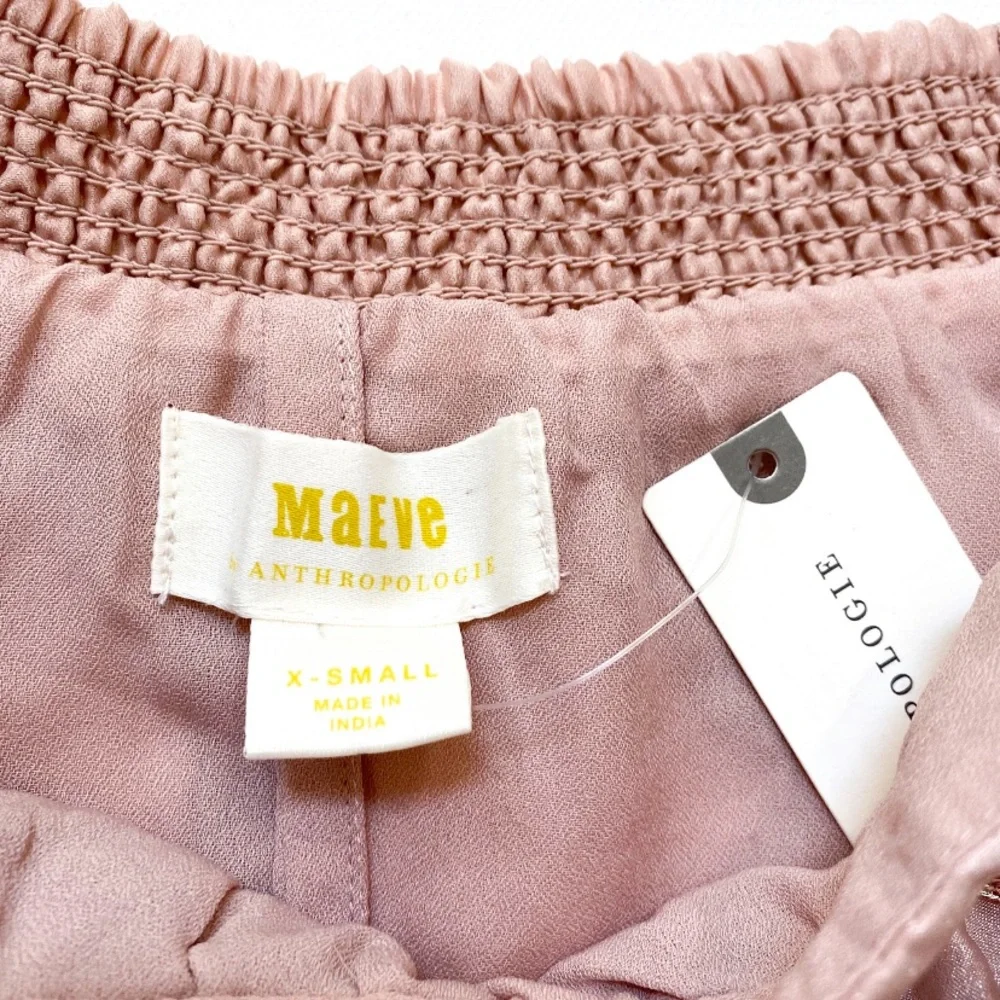 Anthropologie Pink Embroidered Midi Skirt - Picture 6 of 7
